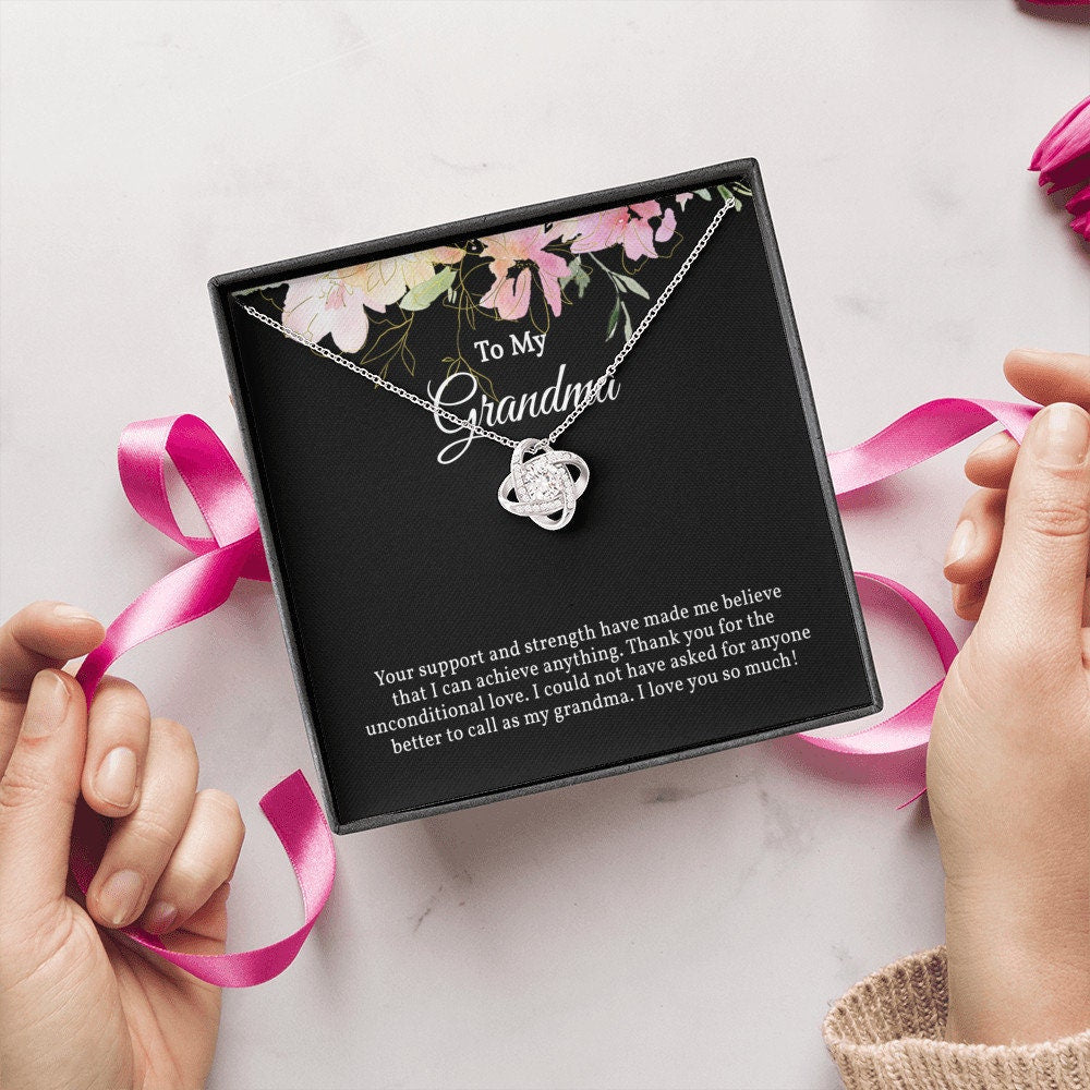 Elegant Love Knot Necklace for Grandma