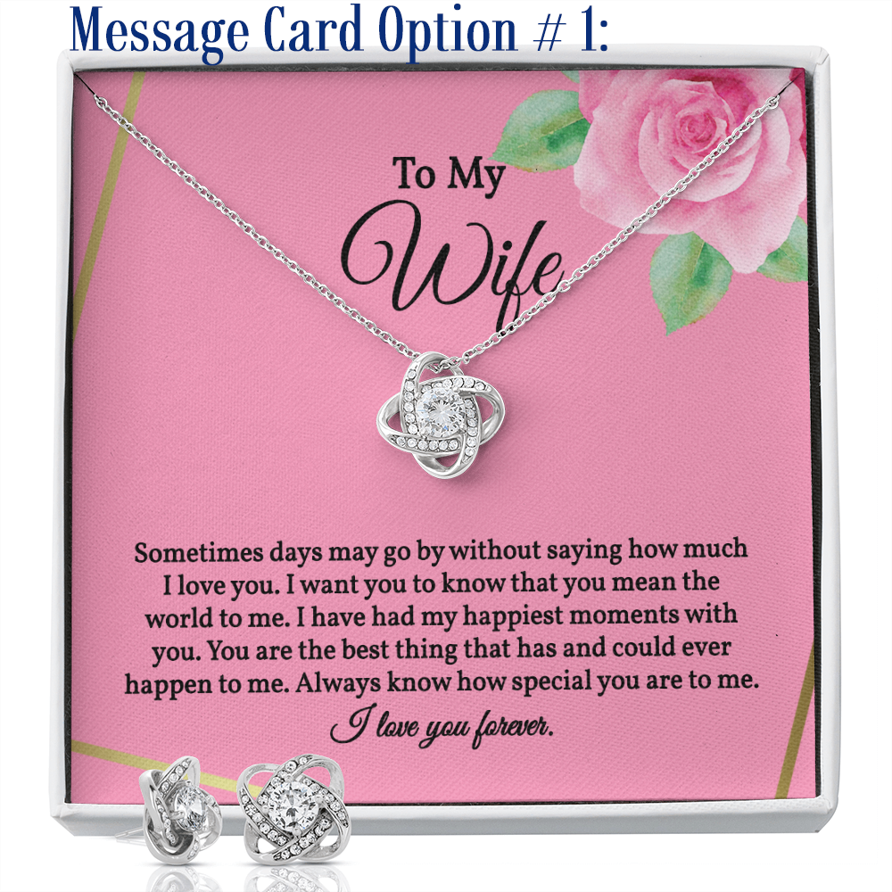 Elegant Love Knot Earring and Necklace Set for Her