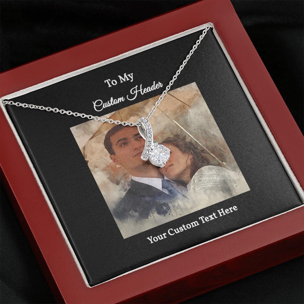 Stunning Ribbon Necklace with a Personalized Portrait