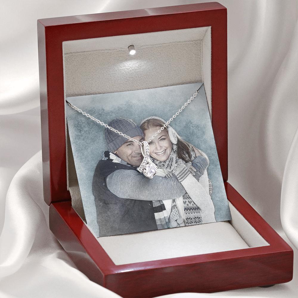 Elegant Ribbon Necklace with a Personalized Portrait