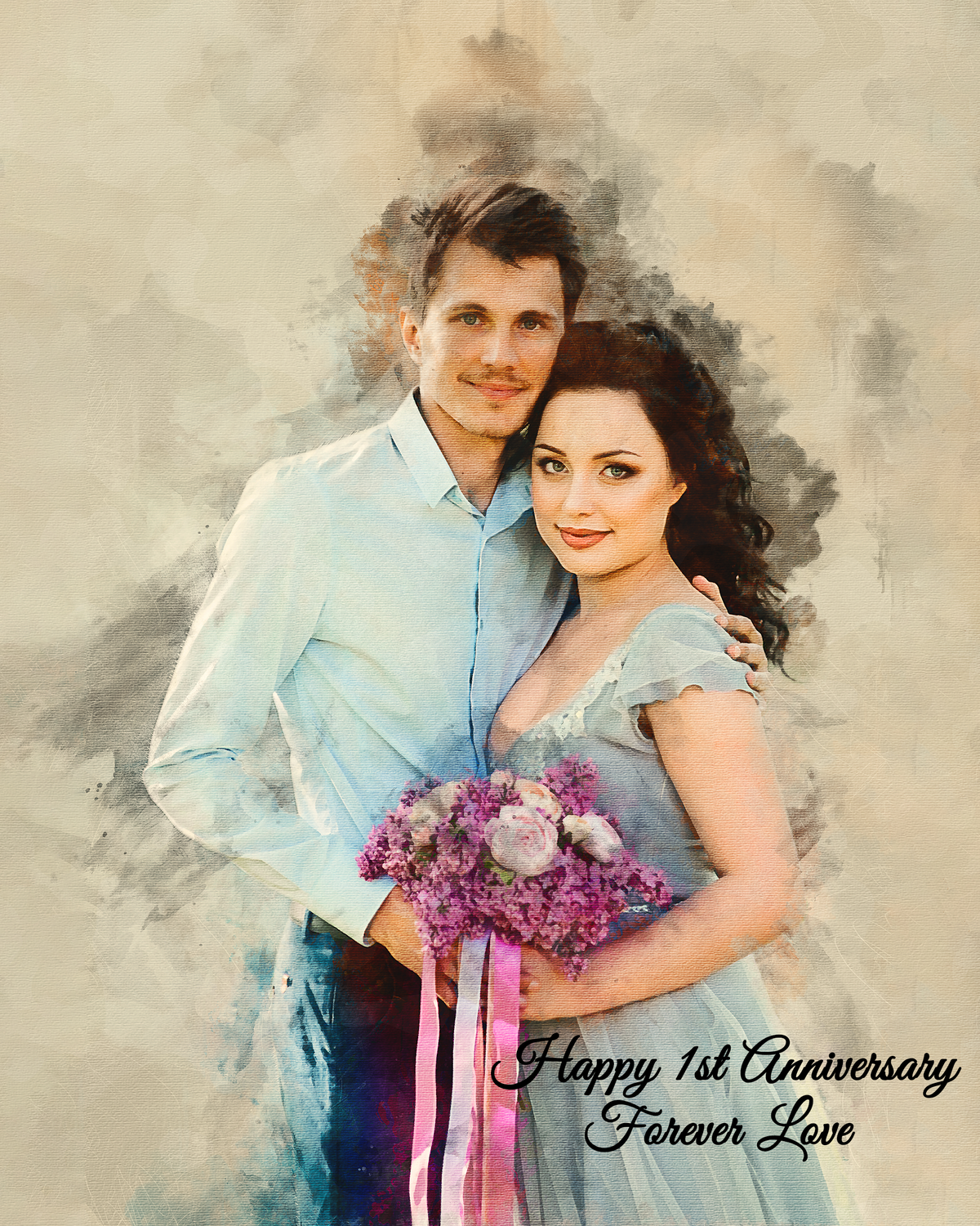 Personalized Watercolor Painting, Custom Watercolor Portrait From Photo