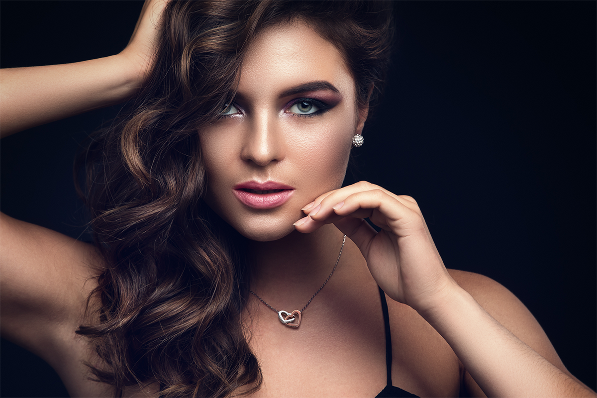 Two Hearts Necklace with a Personalized Portrait for Mom or Daughter