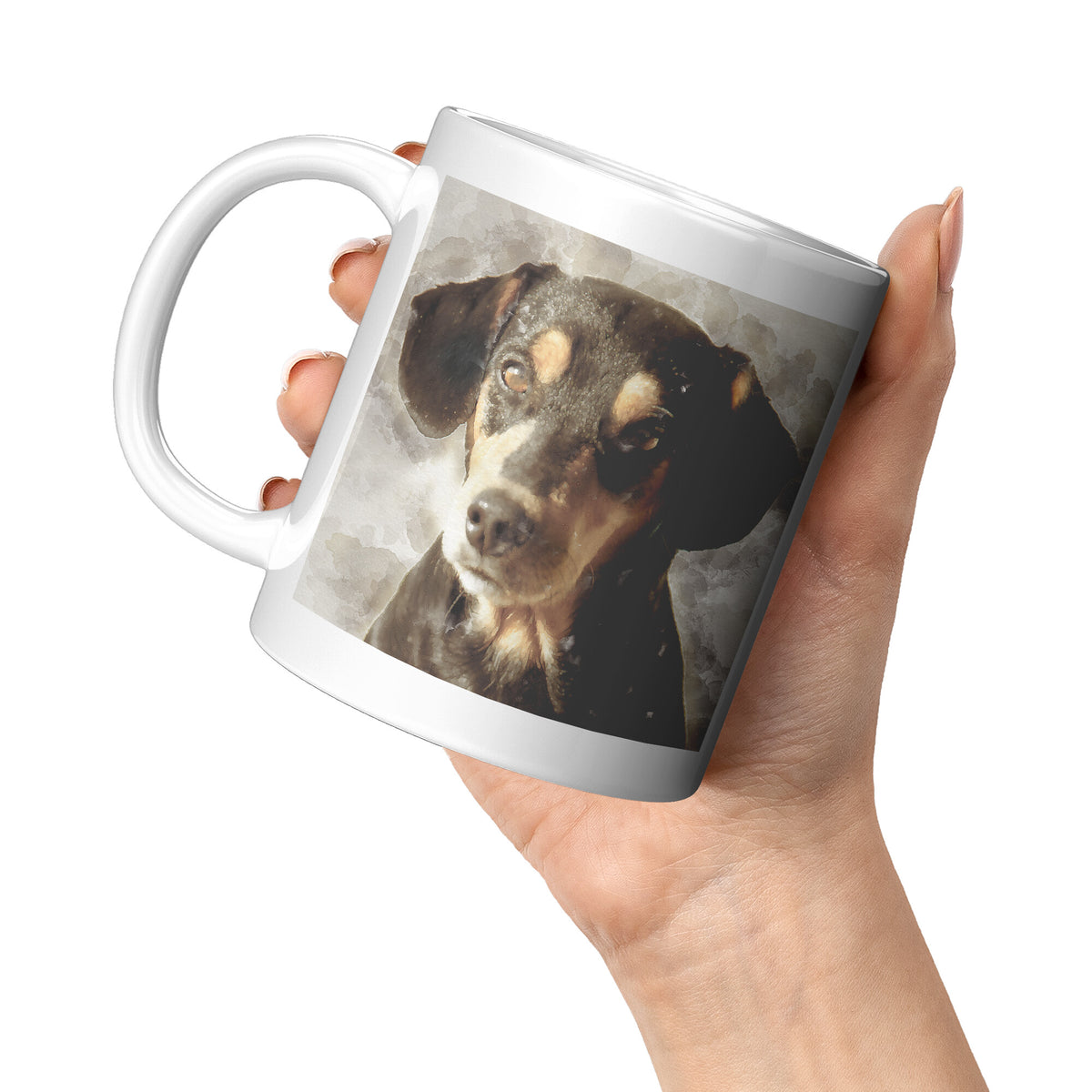 Mug with a Personalized Pet Portrait in Water Color
