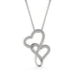 Double Hearts Pendant Necklace for Wife