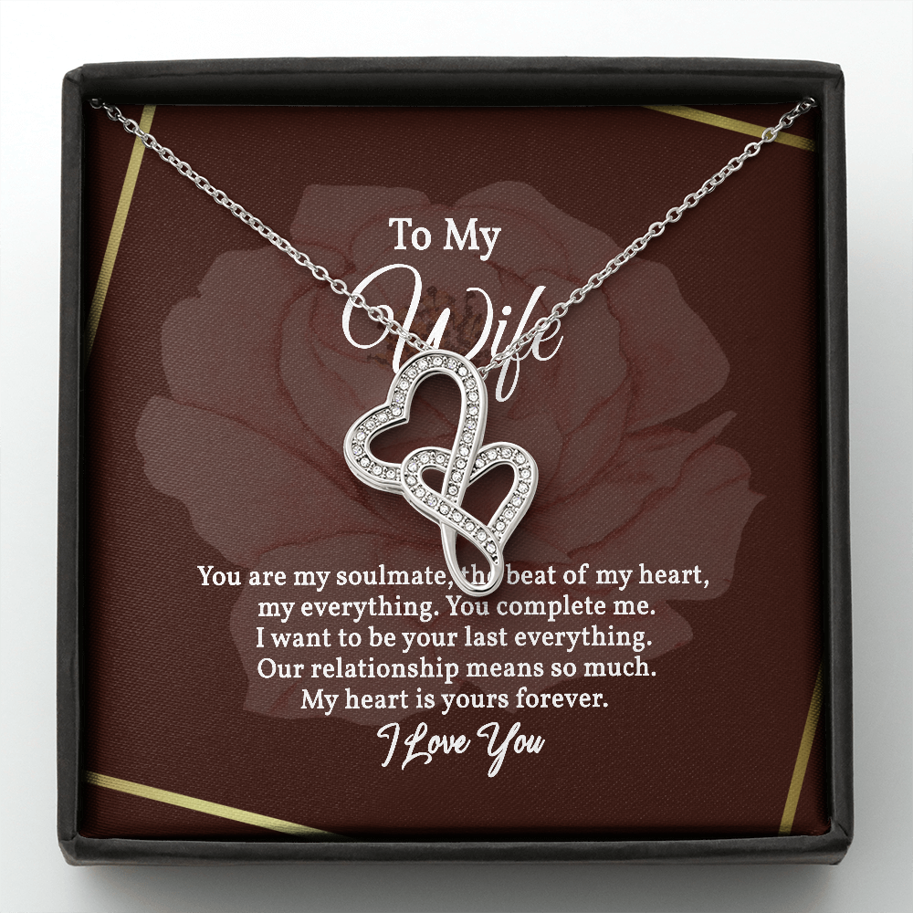 Double Hearts Pendant Necklace for Wife