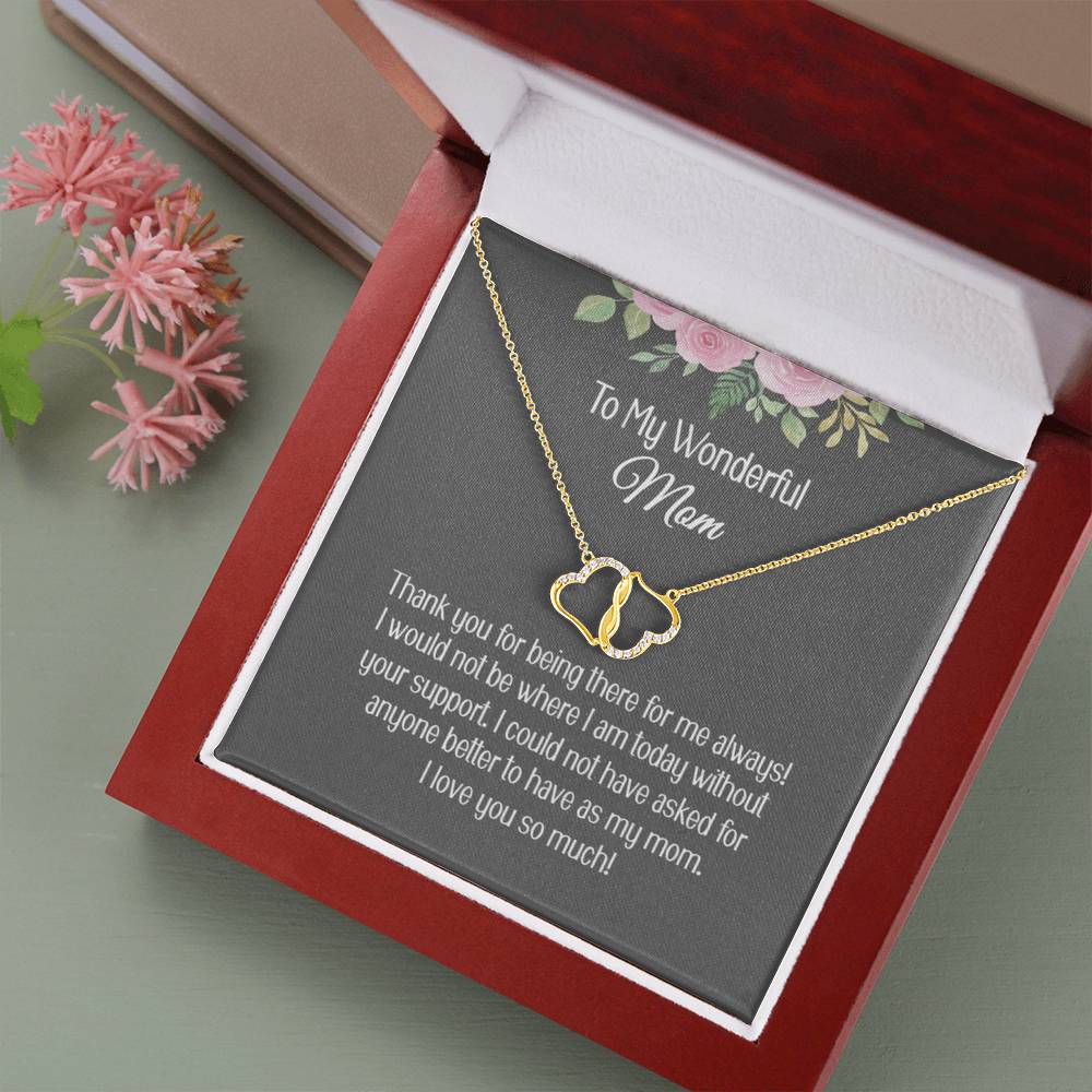 Gold Hearts Pendant Necklace Gift for Mom