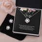 Elegant Love Knot Earring and Necklace Set for Wife