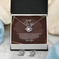 Elegant Love Knot Earring and Necklace Set for Wife