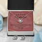 Elegant Love Knot Earring and Necklace Set for Wife