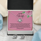 Elegant Love Knot Earring and Necklace Set for Wife