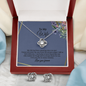 Elegant Love Knot Earring and Necklace Set for Wife
