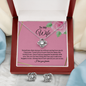 Elegant Love Knot Earring and Necklace Set for Wife