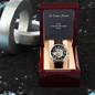 Men's Openwork Watch with Mahogany Style Luxury Box