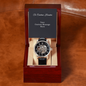Men's Openwork Watch with Mahogany Style Luxury Box