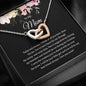 Two Hearts Necklace, Love Necklace Gift for Mom