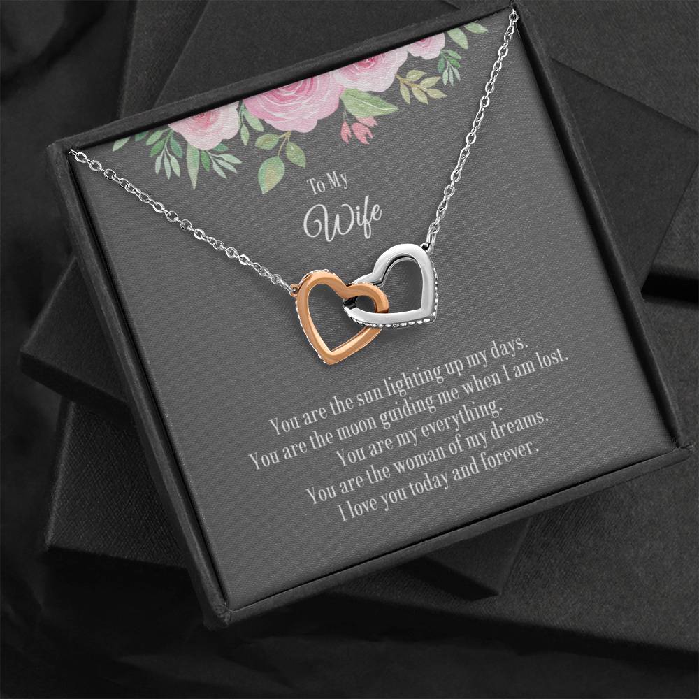 Two Hearts Necklace Gift for Wife