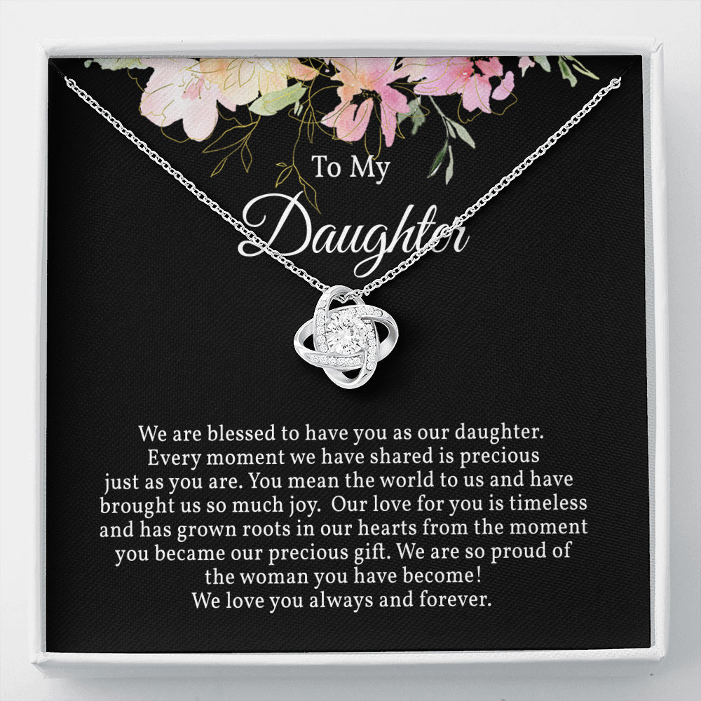 Stunning Love Knot Necklace Gift for Daughter