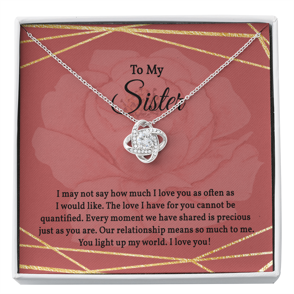 Stunning Love Knot Necklace for Sister