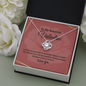 To My Beautiful Valentine Love Knot Necklace