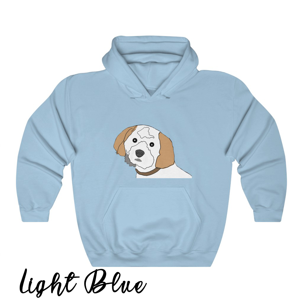 Personalized Hand Drawn Pet on Hooded Sweatshirt