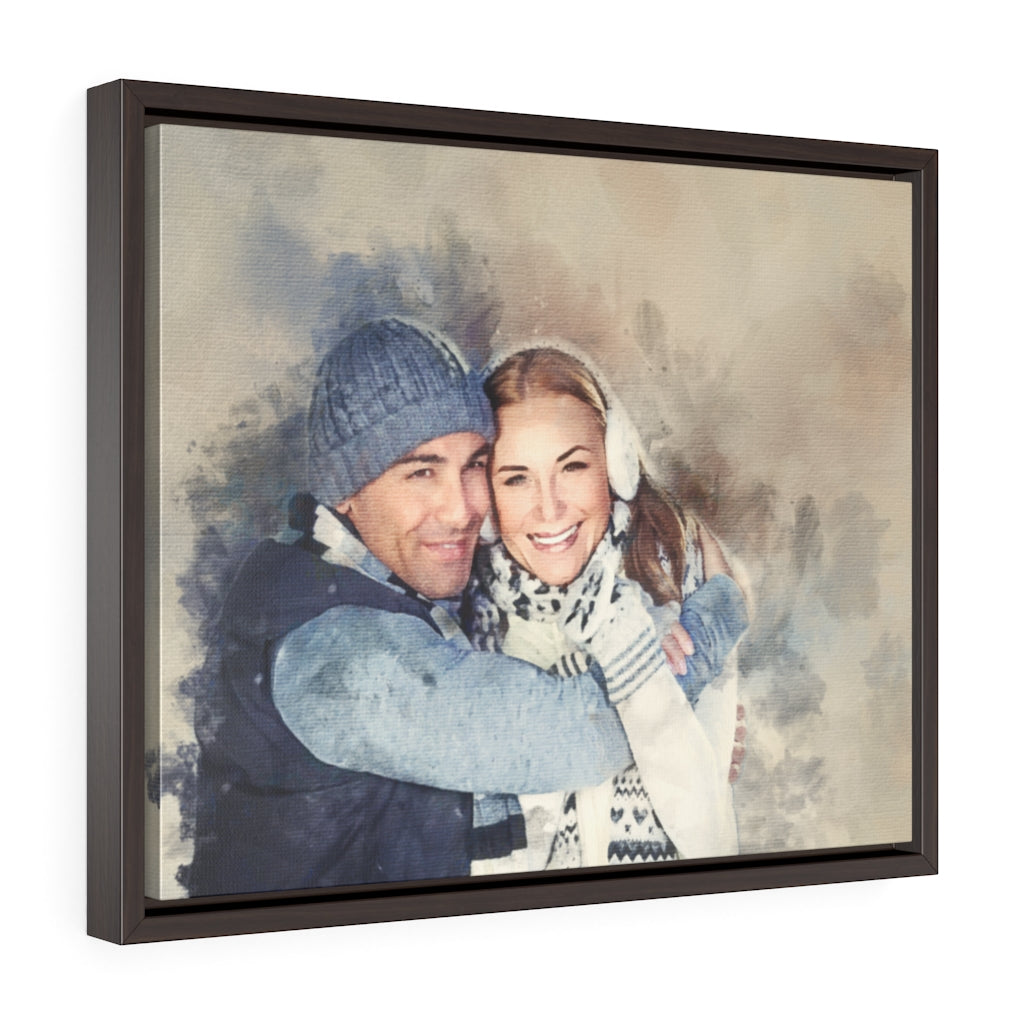 Personalized Digital Watercolor Portrait on Canvas