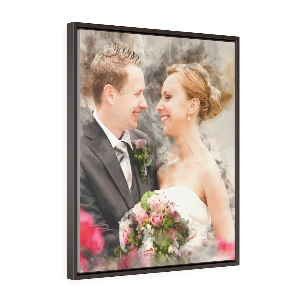 Personalized Digital Watercolor Portrait on Canvas