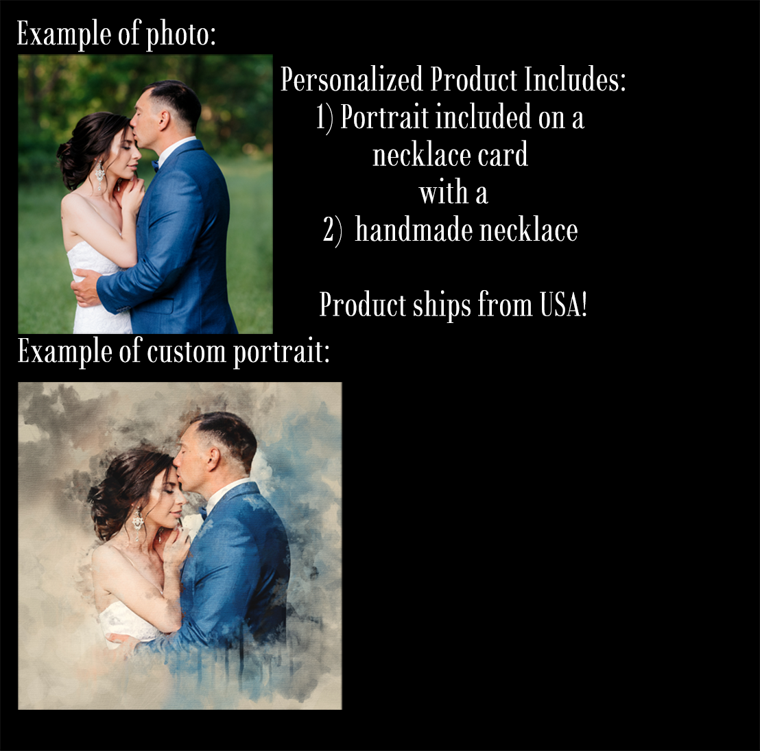 Elegant Ribbon Necklace with a Personalized Portrait