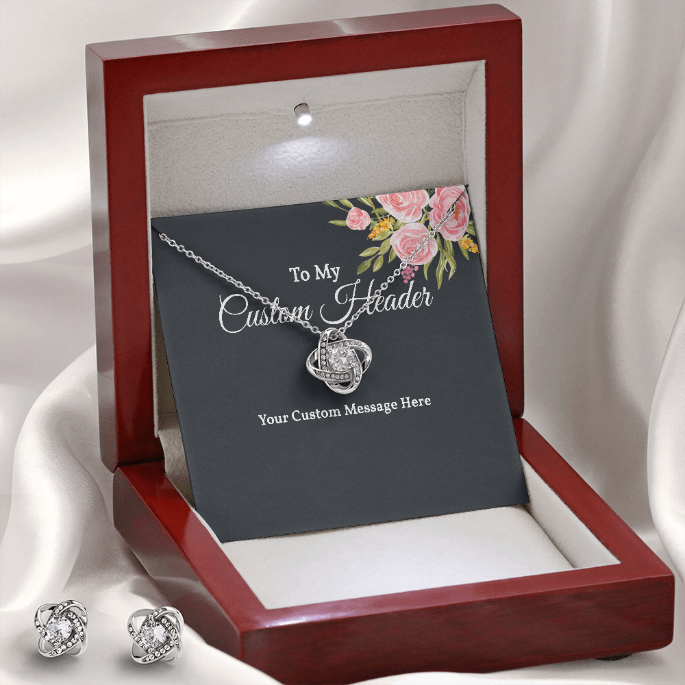 Elegant Love Knot Earring and Necklace Set for Her