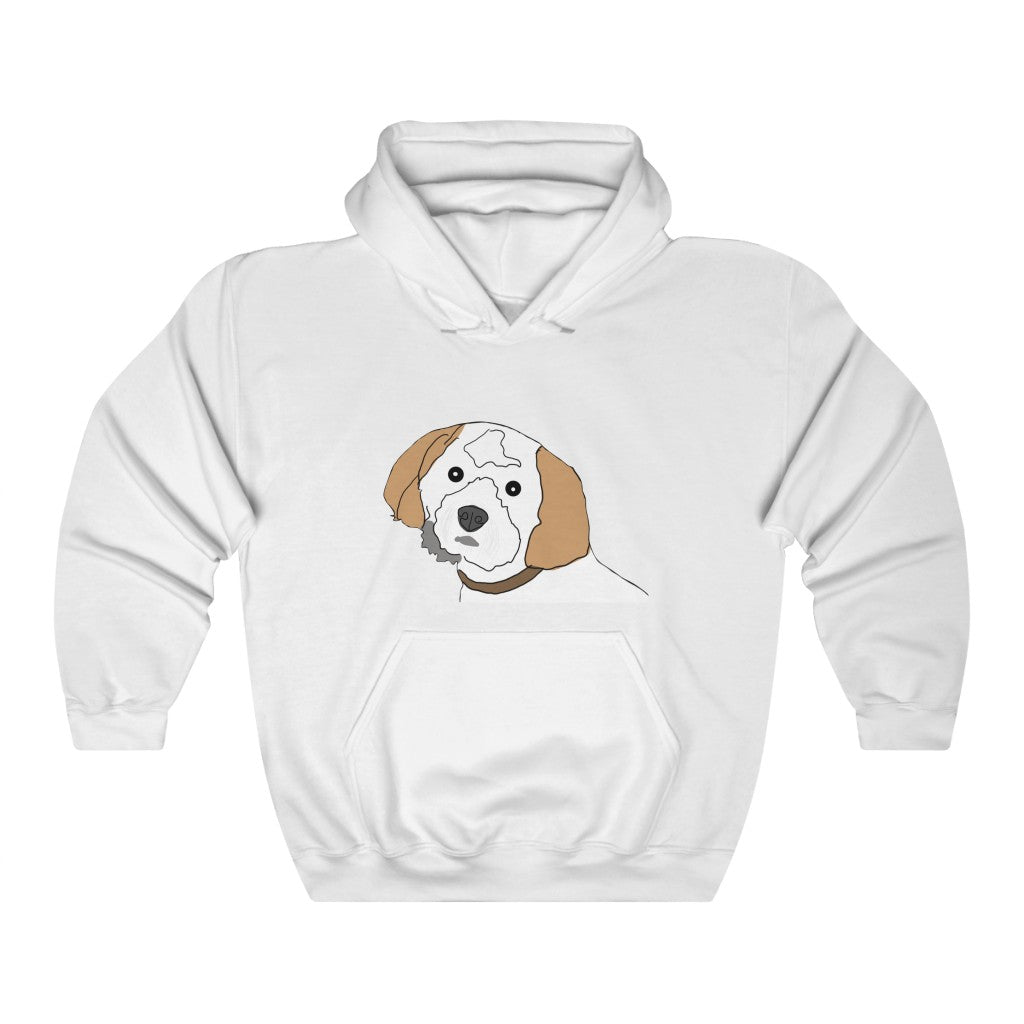 Personalized Hand Drawn Dog on Hooded Sweatshirt