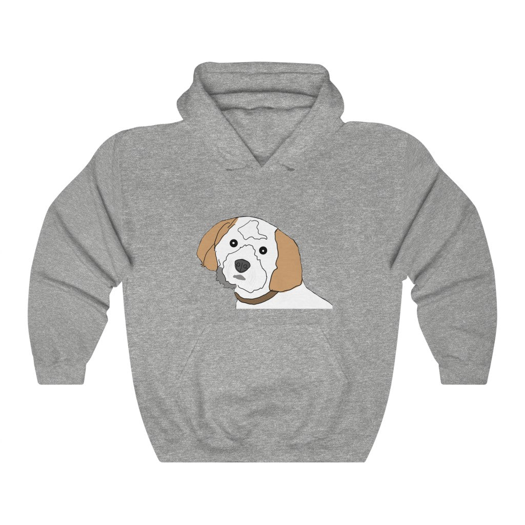 Personalized Hand Drawn Dog on Hooded Sweatshirt