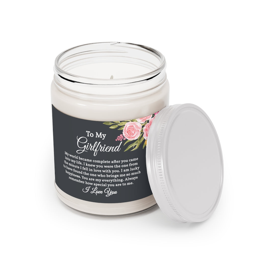 To My Girlfriend Message on Candle Jar with Aromatherapy Candle, 9oz