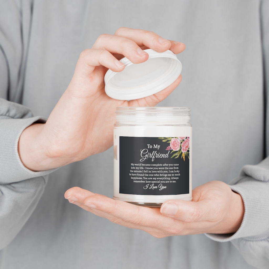 To My Girlfriend Message on Candle Jar with Aromatherapy Candle, 9oz