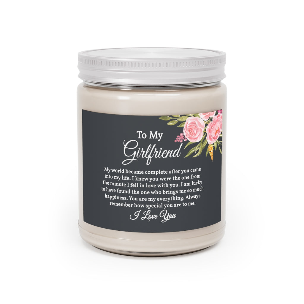 To My Girlfriend Message on Candle Jar with Aromatherapy Candle, 9oz