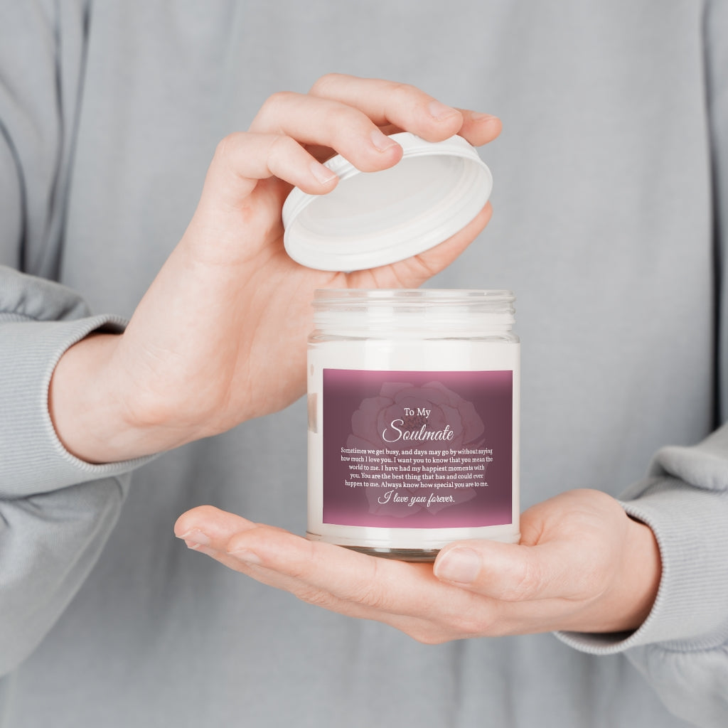 Candle Gift With Message for Soulmate - Candle Jar with Aromatherapy Candle, 9oz