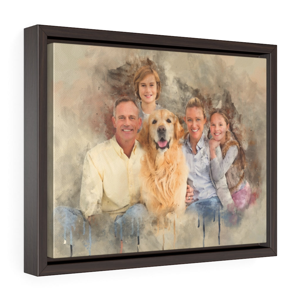 Personalized Digital Watercolor Portrait on Canvas