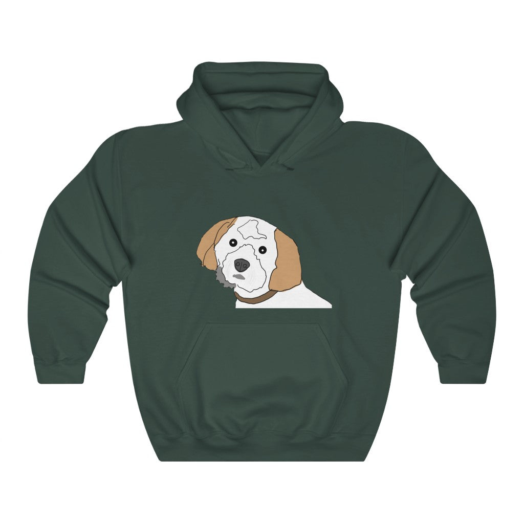 Personalized Hand Drawn Dog on Hooded Sweatshirt