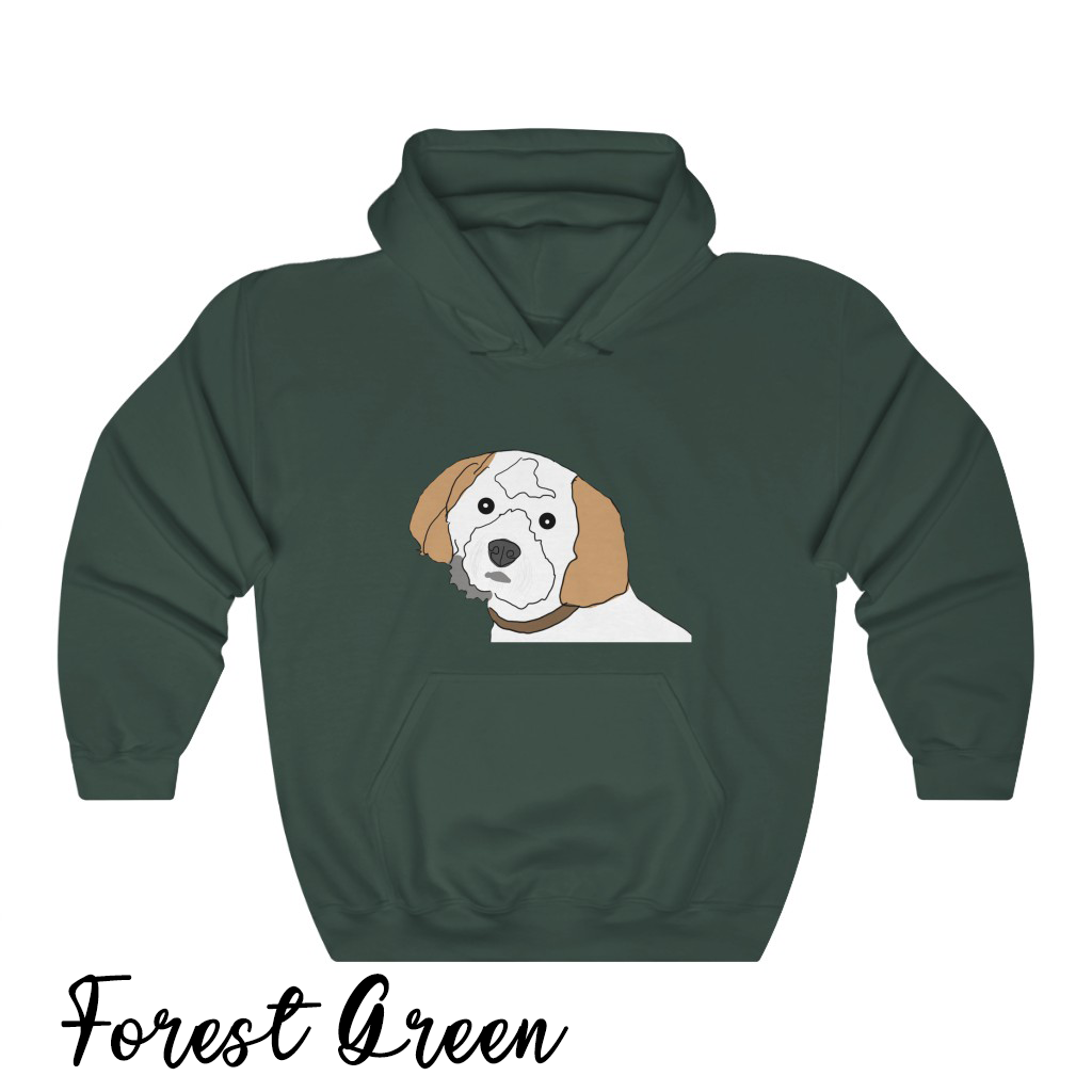 Personalized Hand Drawn Pet on Hooded Sweatshirt