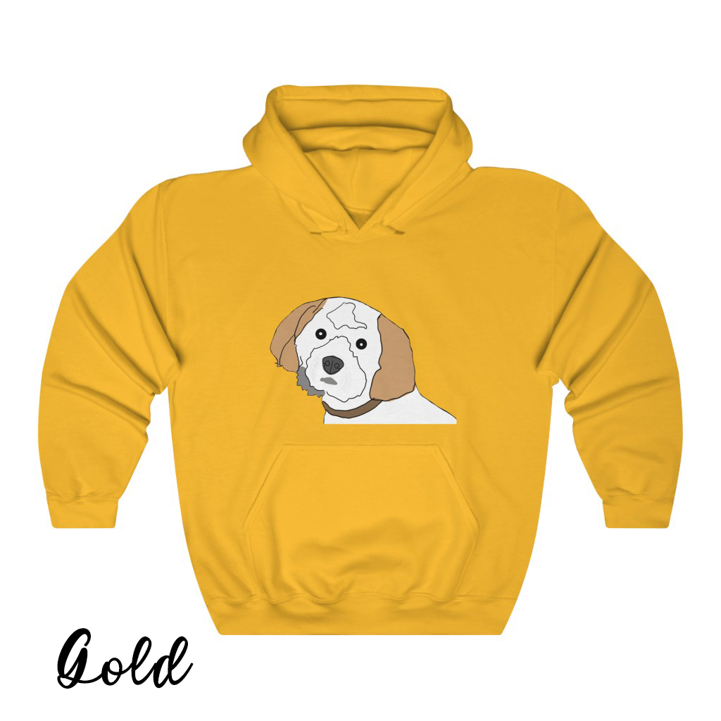 Personalized Hand Drawn Pet on Hooded Sweatshirt