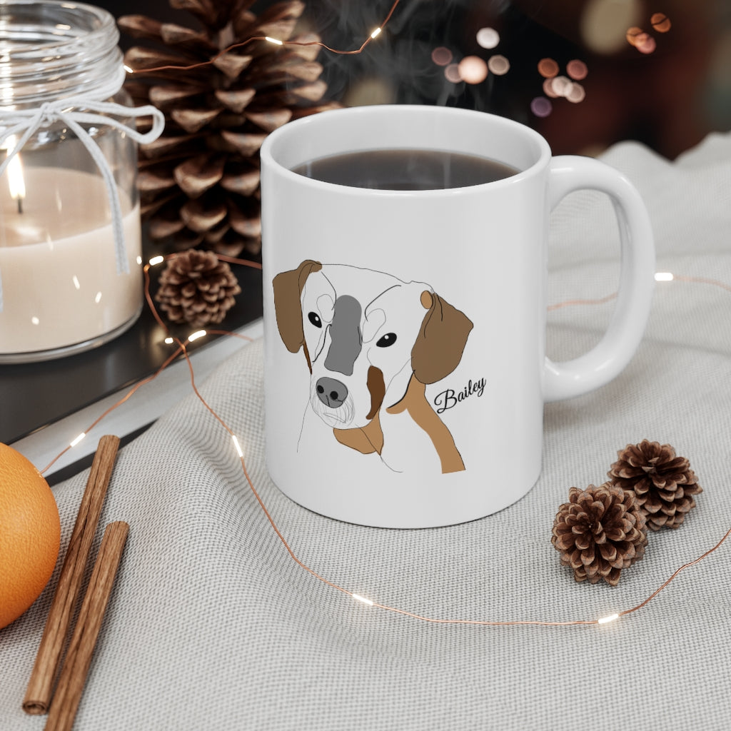 Custom Hand Drawn Dog Pet Mug