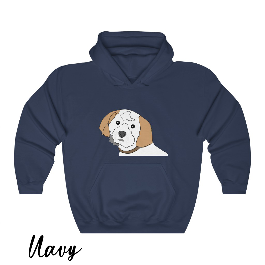 Personalized Hand Drawn Pet on Hooded Sweatshirt