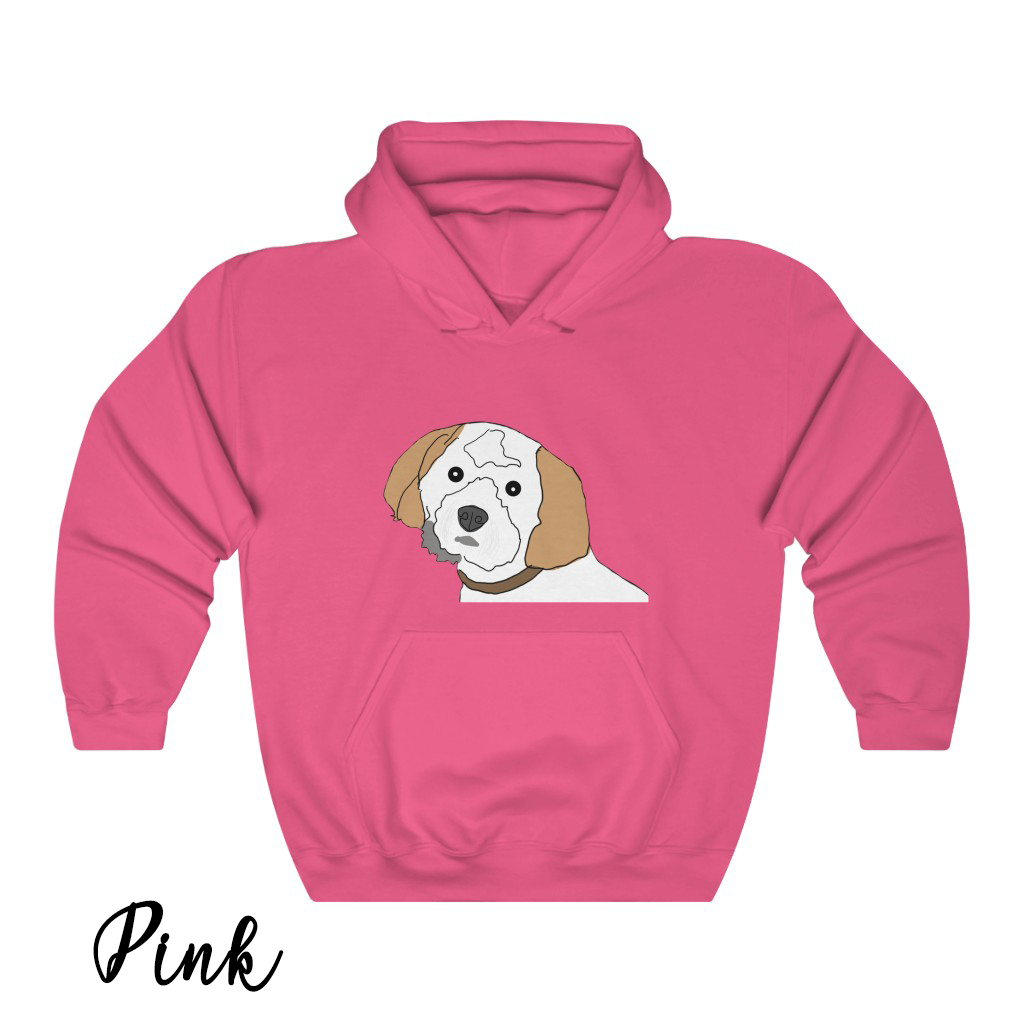 Personalized Hand Drawn Pet on Hooded Sweatshirt