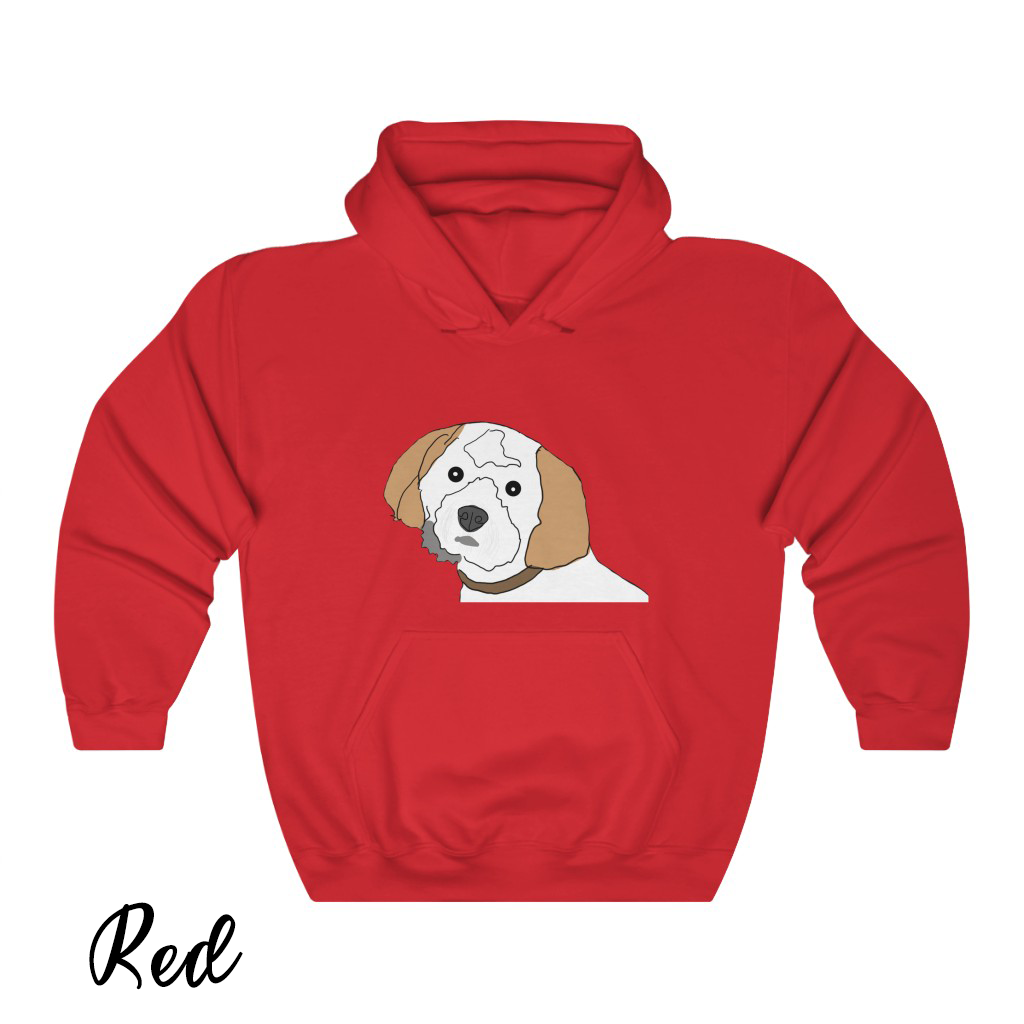 Personalized Hand Drawn Pet on Hooded Sweatshirt