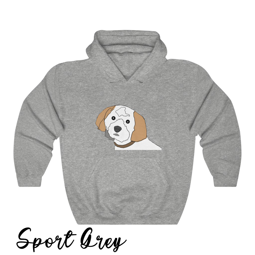 Personalized Hand Drawn Pet on Hooded Sweatshirt