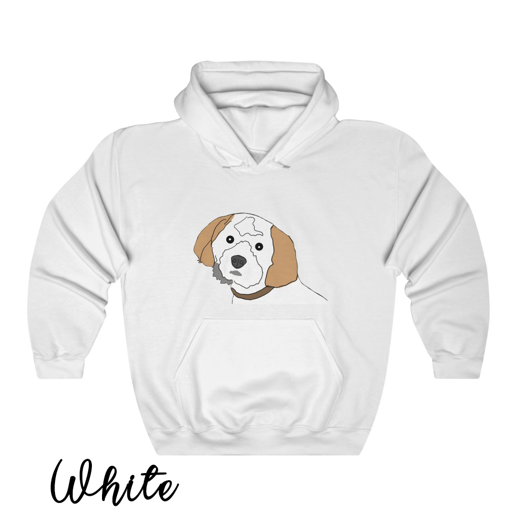 Personalized Hand Drawn Pet on Hooded Sweatshirt